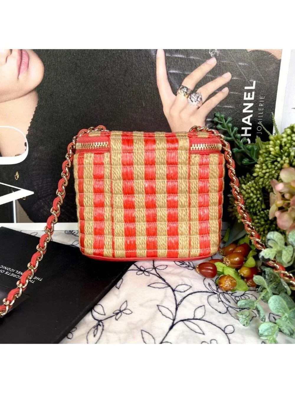 Chanel Chain Shoulder Vanity Basket Bicolor
